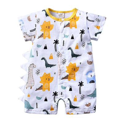 Baby Clothes One-piece Cartoon Dinosaur Short-sleeved Baby Romper