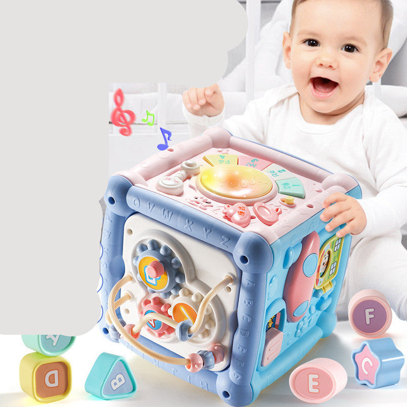 baby musical box toddler funny hand drum toy baby activity cube geomet