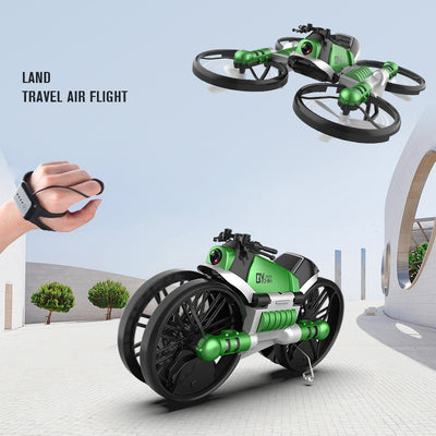 2 in 1 Foldable Helicopter Camera 0.3MP Altitude Hold RC Quadcopter Motorcycle Drone