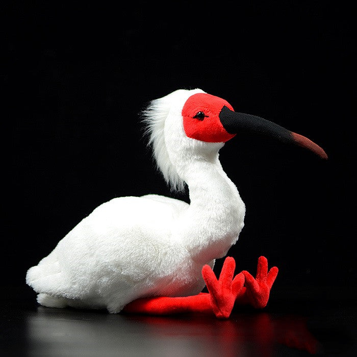 Cute Simulation Model Of Super Cute Crested Ibis Plush Toy